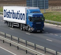 A distribution truck